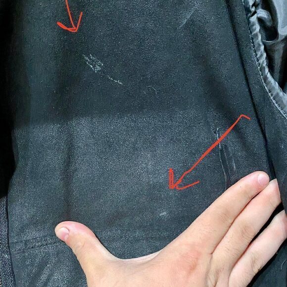 Like New Buttery Black Draped Neck Leather Bovaye Jacket - Picture 10 of 13